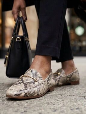 Sam Edelman LIOR Snakeskin Prinr Loafers Womens size 6.5 $120